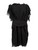 Iro Black Pleated Detail Short Sleeve Dress