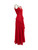 Red One Shoulder Ruffle Detail Gown
