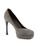 Saint Laurent Grey Suede Platform Round Toe Pumps