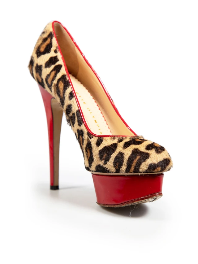 Floral Suede & PVC Heels