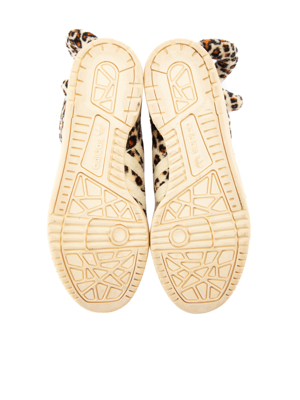 Adidas x Jeremy Scott Leopard Print Fluffy Sneakers With Tail Detail