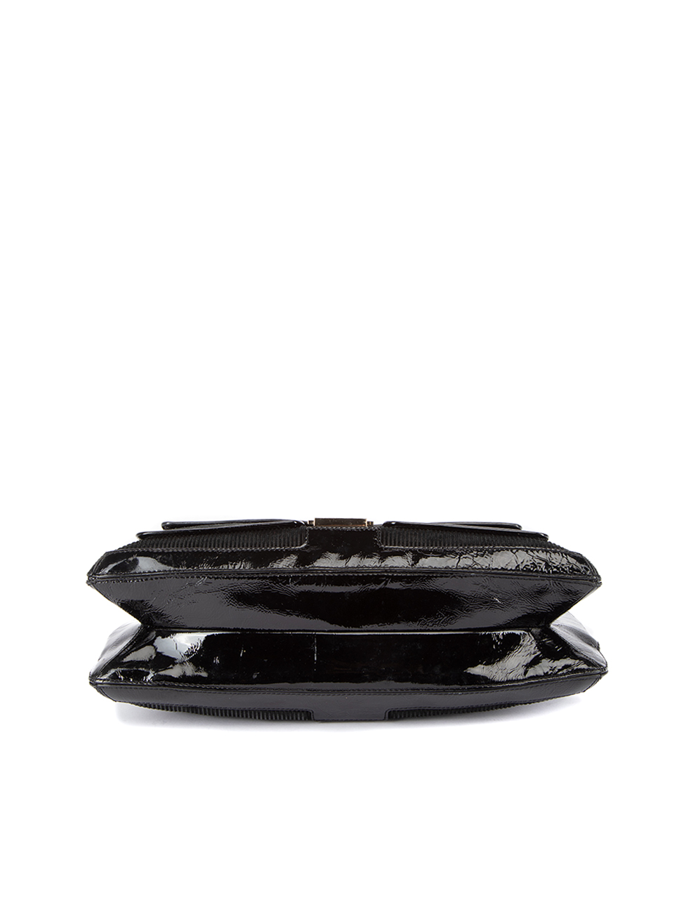 Preloved Anya Hindmarch Black Corduroy Flap Shoulder Bag CSD