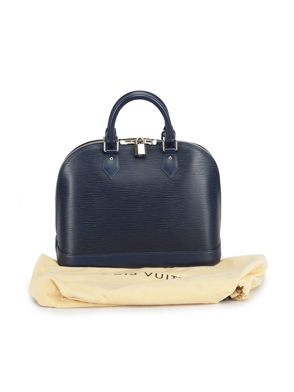 Louis Vuitton Alma Blue Navy Epi Leather Silver Hardware Hand Bag at  1stDibs