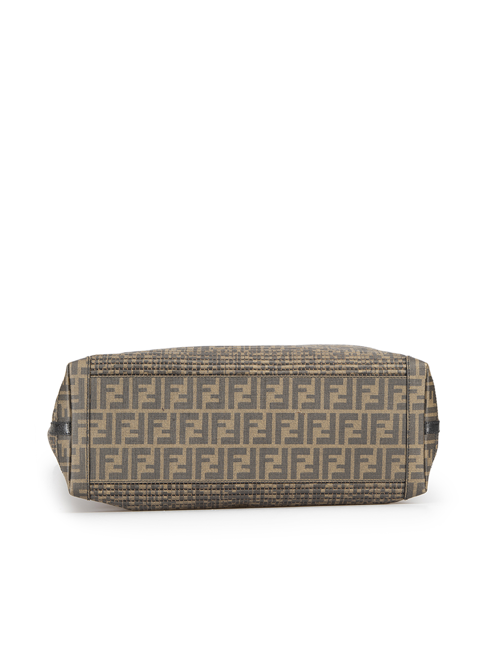 Fendi Baguette Convertible Pouch Canvas with Zucca Coated Canvas Brown