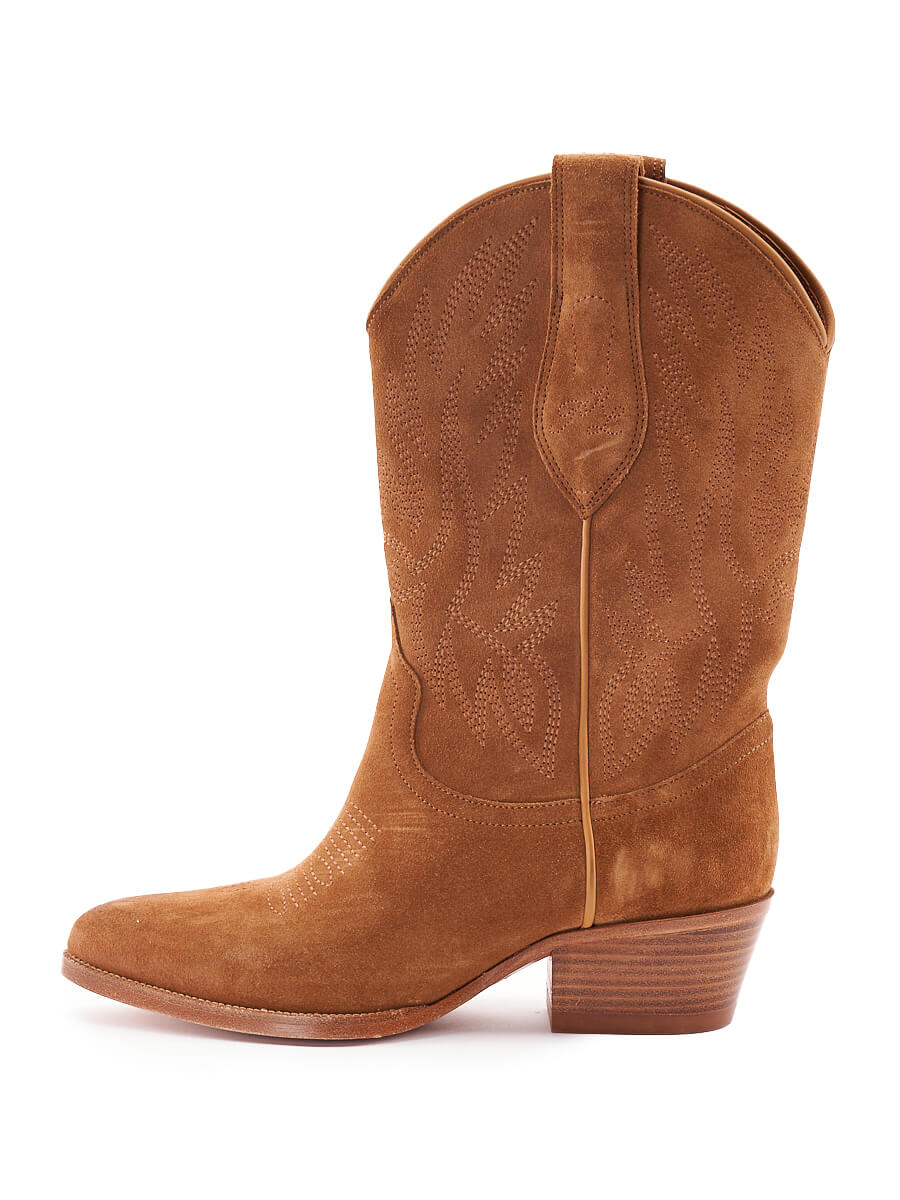 Brown Suede Western Cowboy Boots
