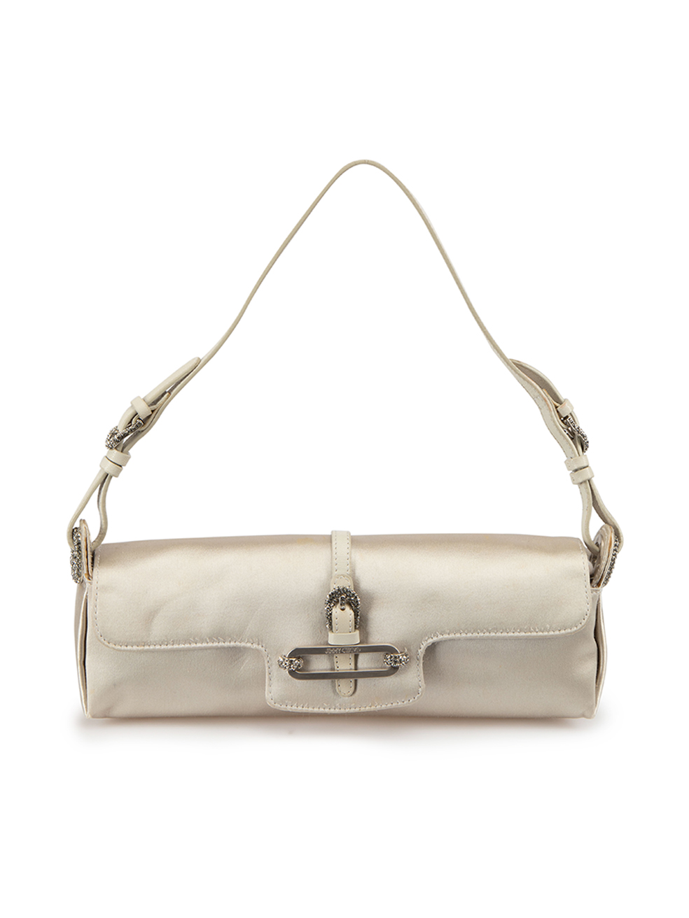 Locò Embroidered Small Shoulder Bag for Woman in Silver/crystal