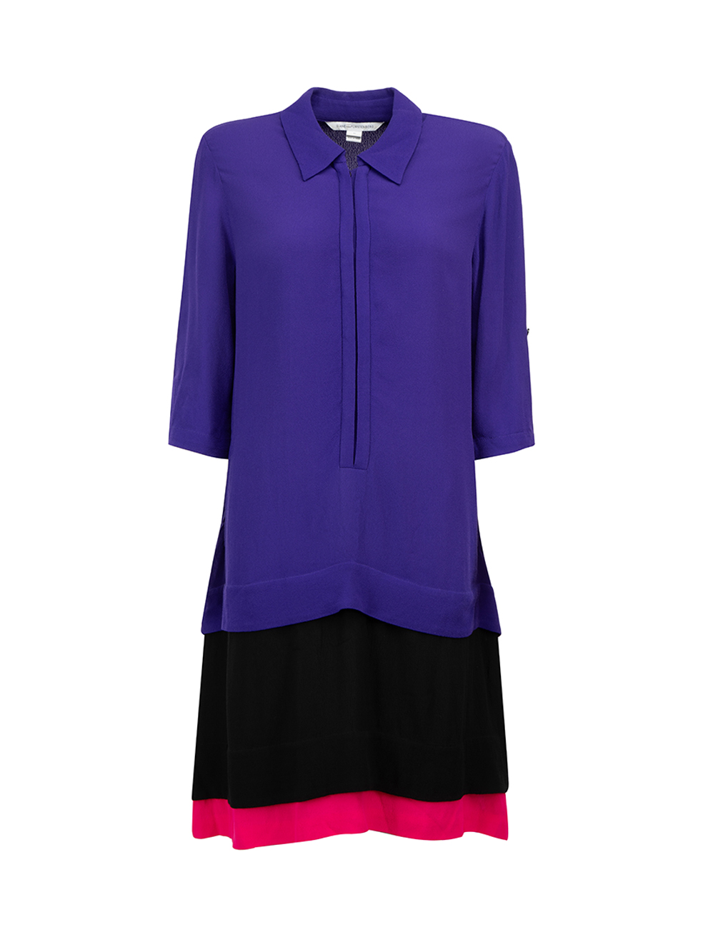 Diane Von Furstenberg Purple Block New Hatsu Layered Dress
