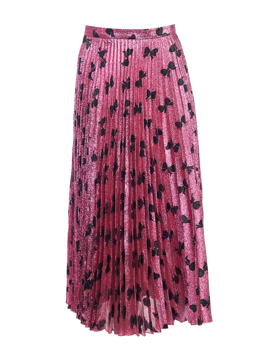 Women Gucci Pink Silk Pattern Maxi Skirt - Size S UK8 US4 IT40