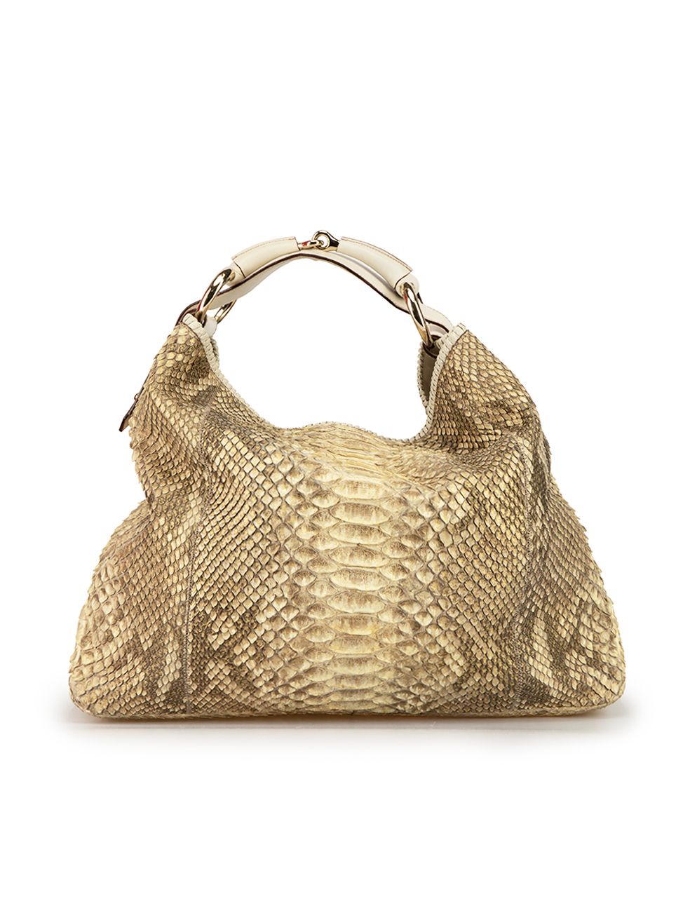 Vintage Gold Python Horsebit Hobo Bag