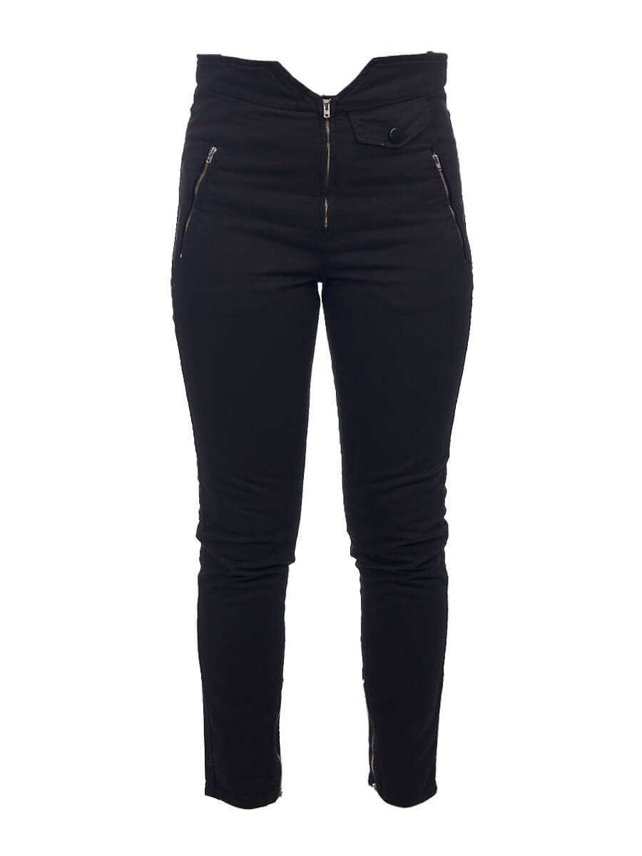 Women Isabel Marant Black Cotton Trousers - Size M UK10 US6 FR38