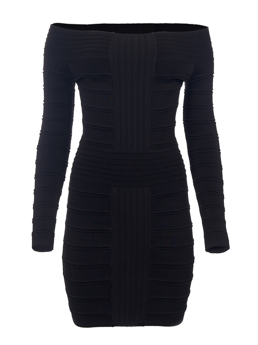 Women Balmain Black Viscose Mock Neck Mini Dress - Size XS UK6 US0 FR34