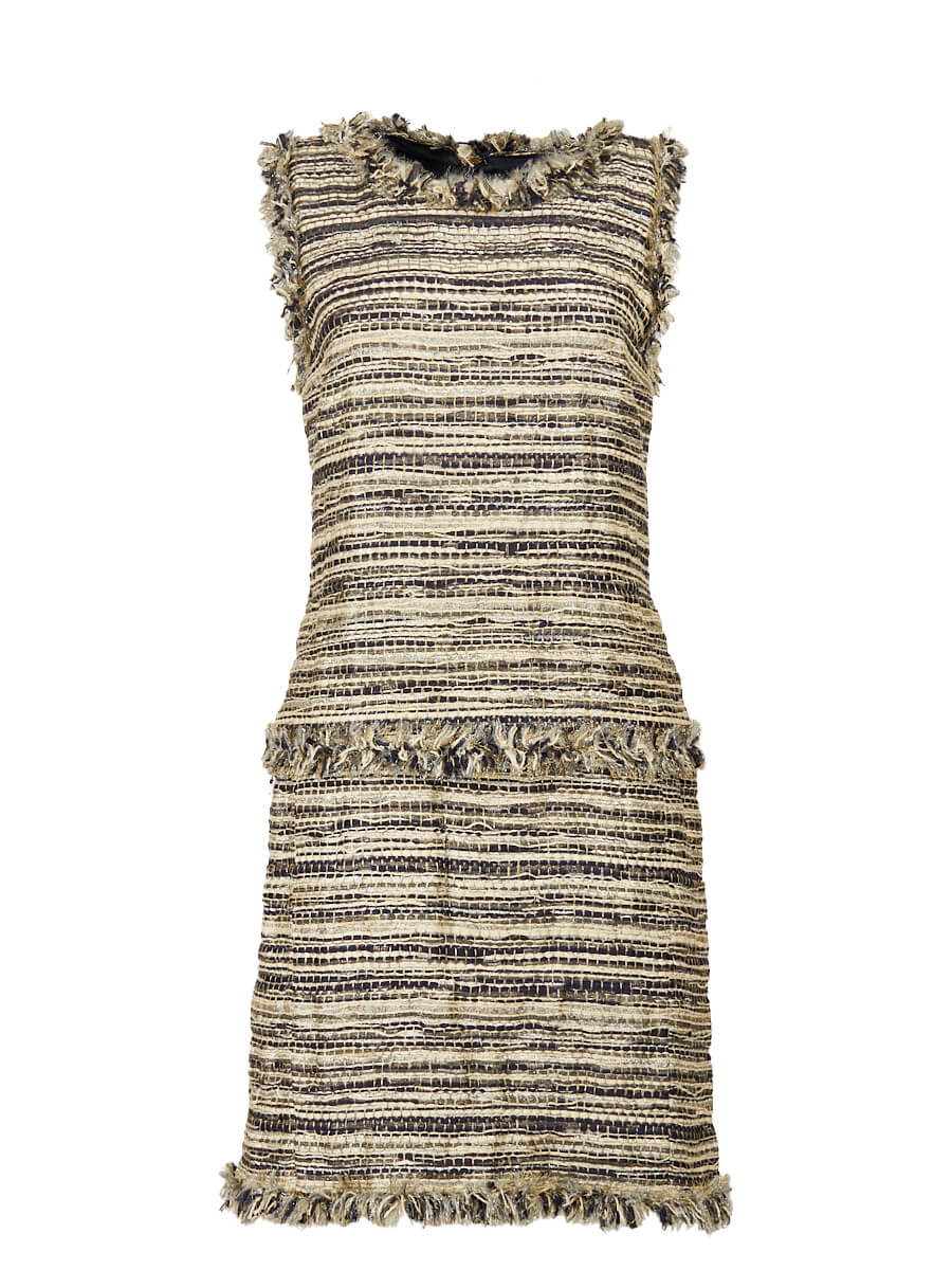 Women Oscar de la Renta Multicolour Tweed Midi Dress - Size M UK10 US6