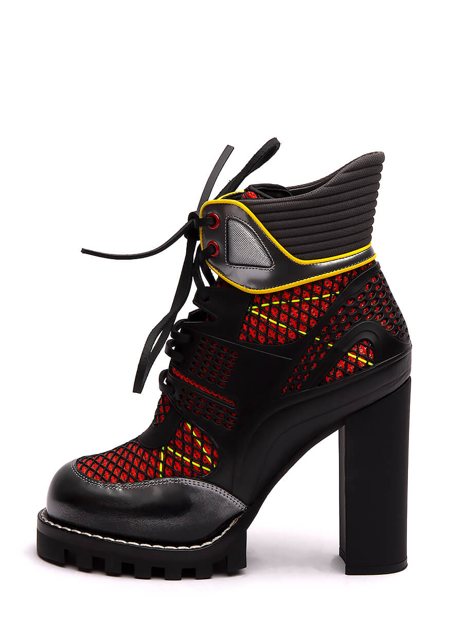 Black Leather Star Trail Biker Boots