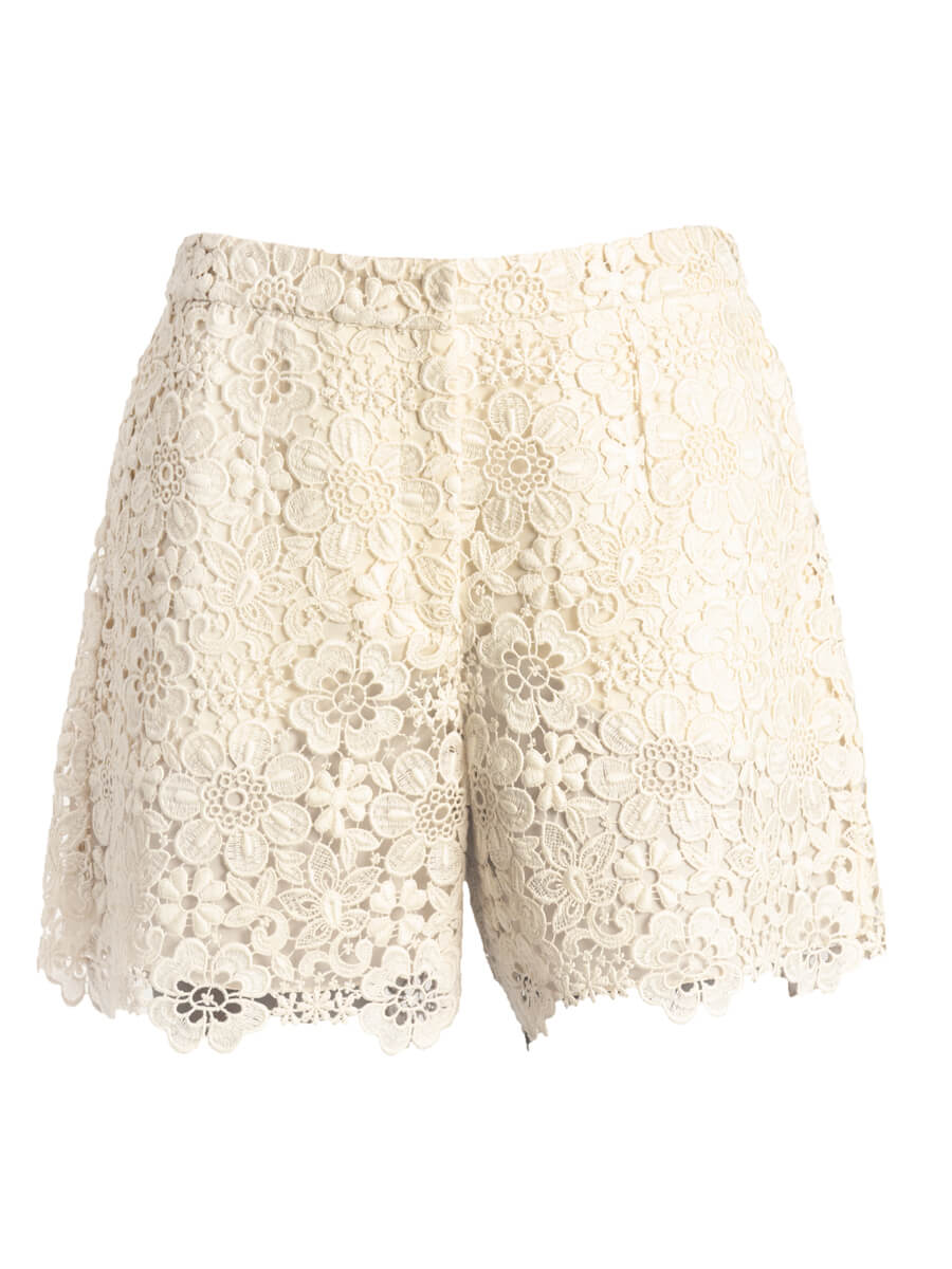 Women Dolce & Gabbana White Cotton Crochet Embroidered Shorts - Size XS UK6 US0 IT38