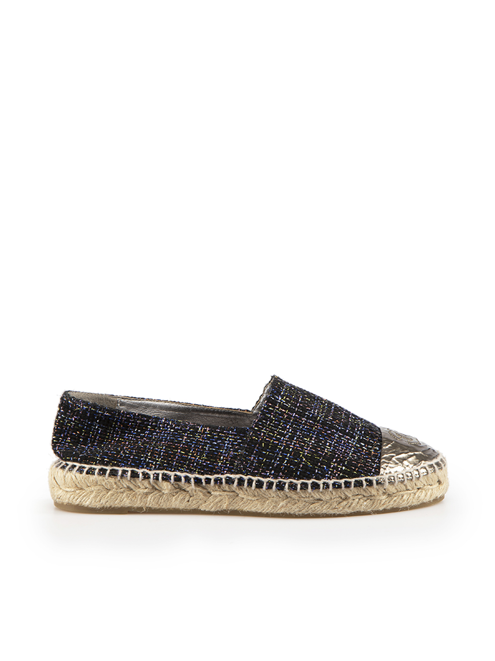 Chanel Metallic Tweed Interlocking CC Espadrilles