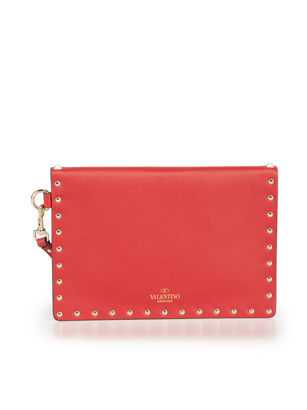 Valentino Red Rockstud Clutch Bag Dark red Leather Pony-style calfskin  ref.475786 - Joli Closet