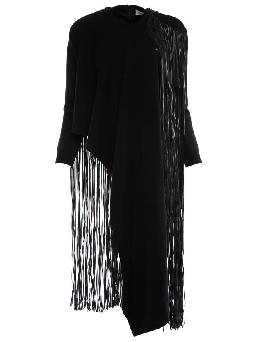 Valentino Garavani Women's Fringe Sweater, Size 8 UK, Black, Wool