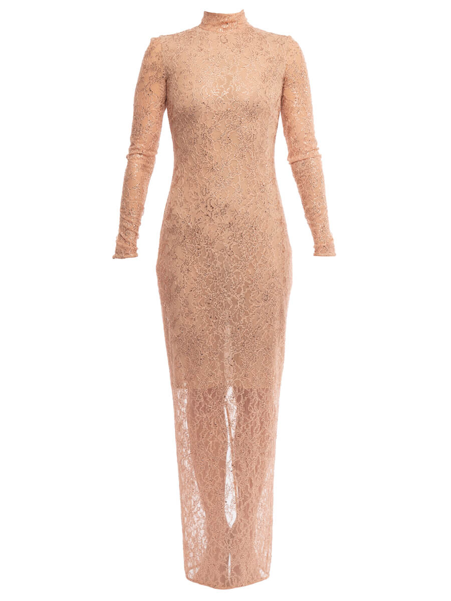 Ralph & Russo Women's Lace Maxi Dress, Size 4 UK, Beige Polyamide