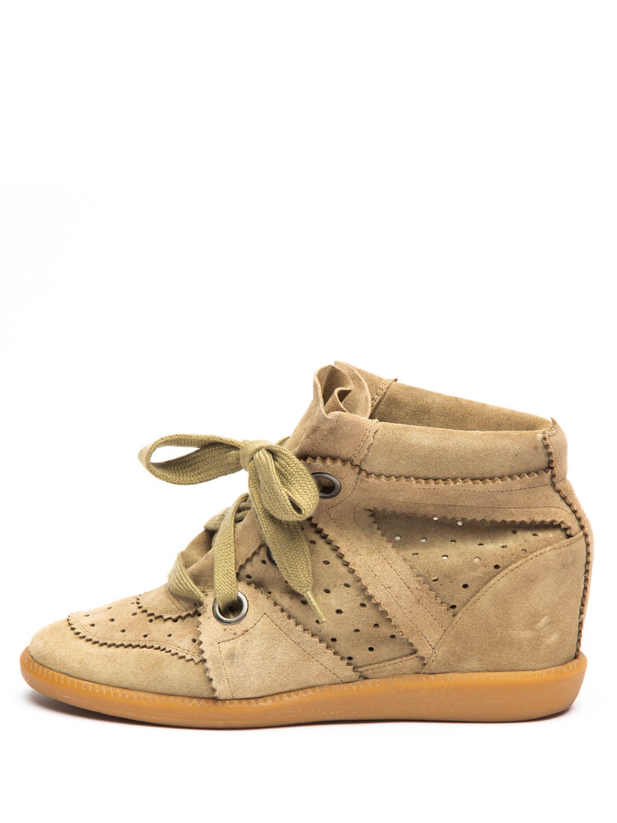 wedge trainers beige
