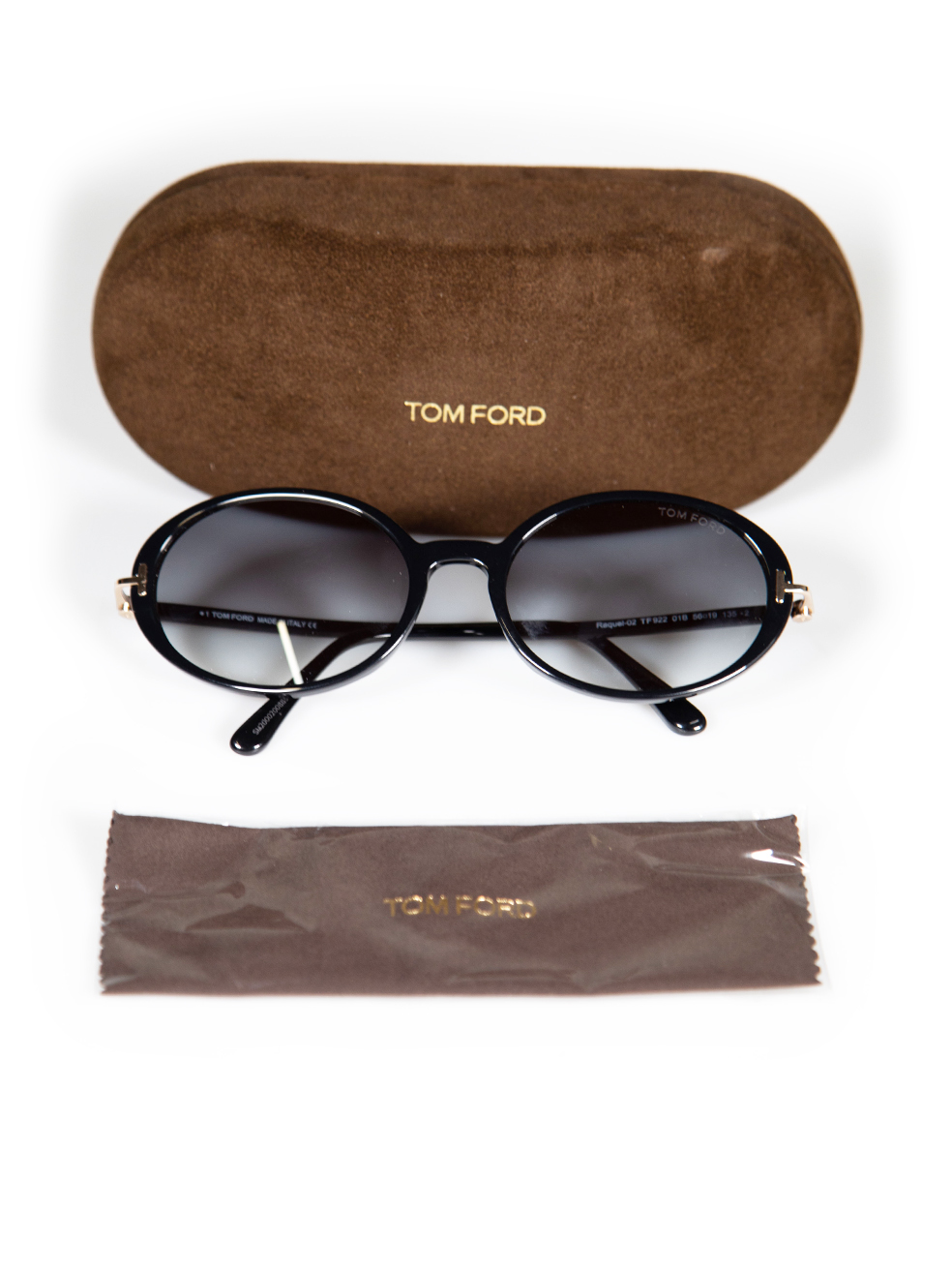 Tom Ford Shiny Black Raquel Oval Sunglasses | CSD display picture 2