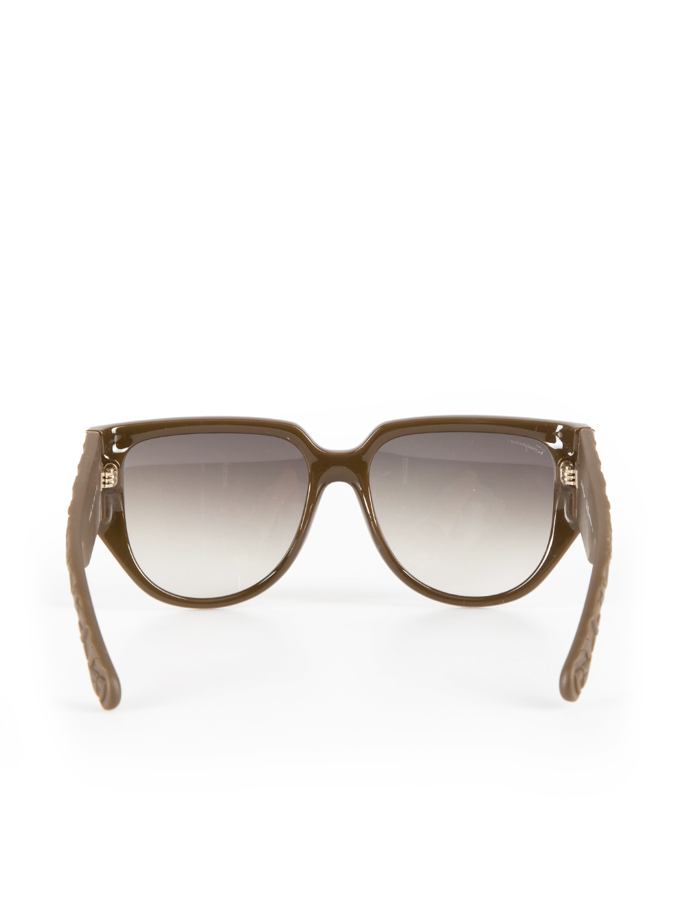 Salvatore Ferragamo Dark Khaki Browline Sunglasses | CSD display picture 1