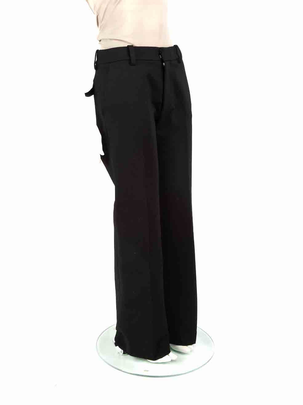 Used Victoria Beckham Black Straight Mid Rise Trousers | CSD
