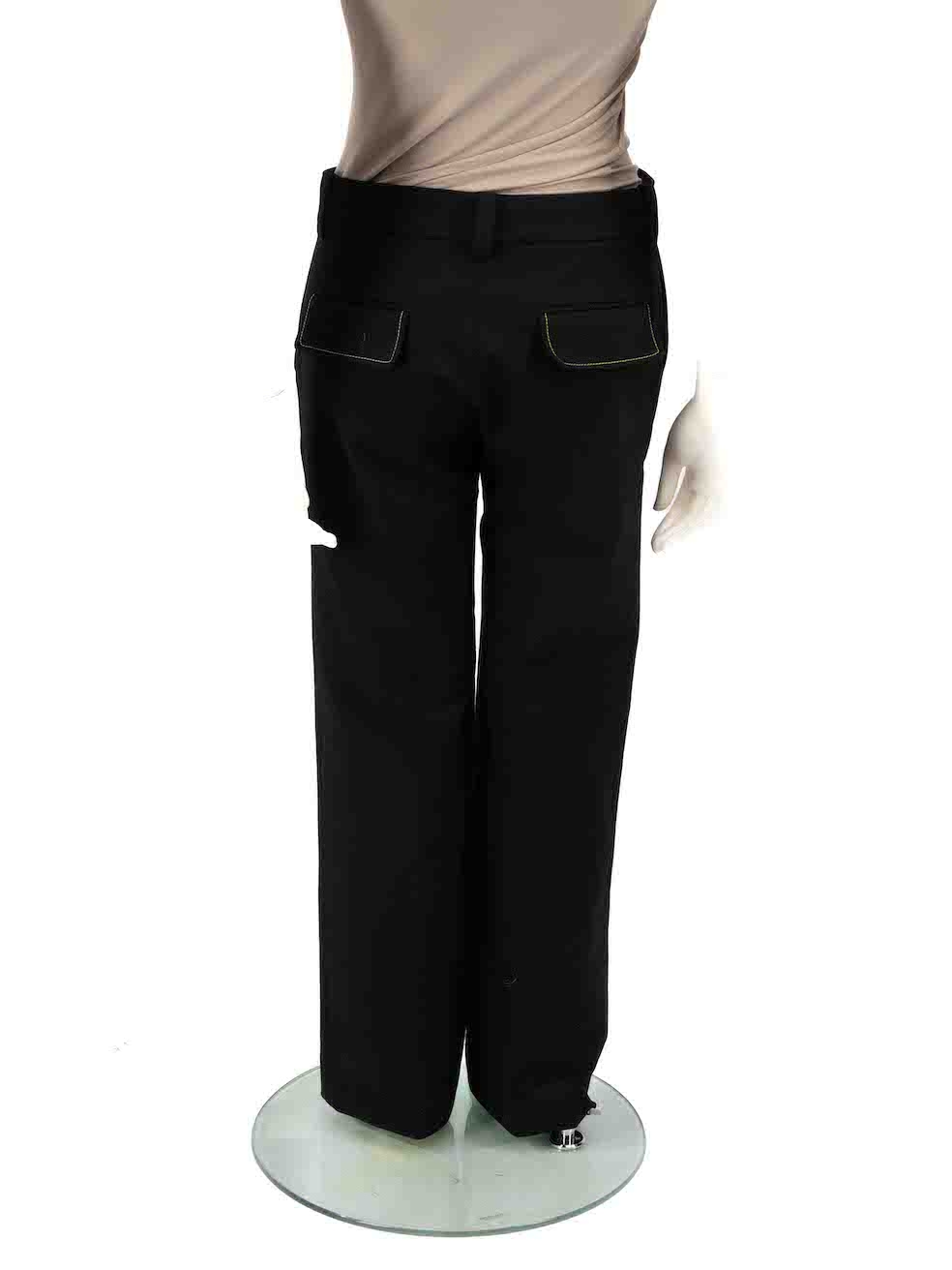 Used Victoria Beckham Black Straight Mid Rise Trousers | CSD