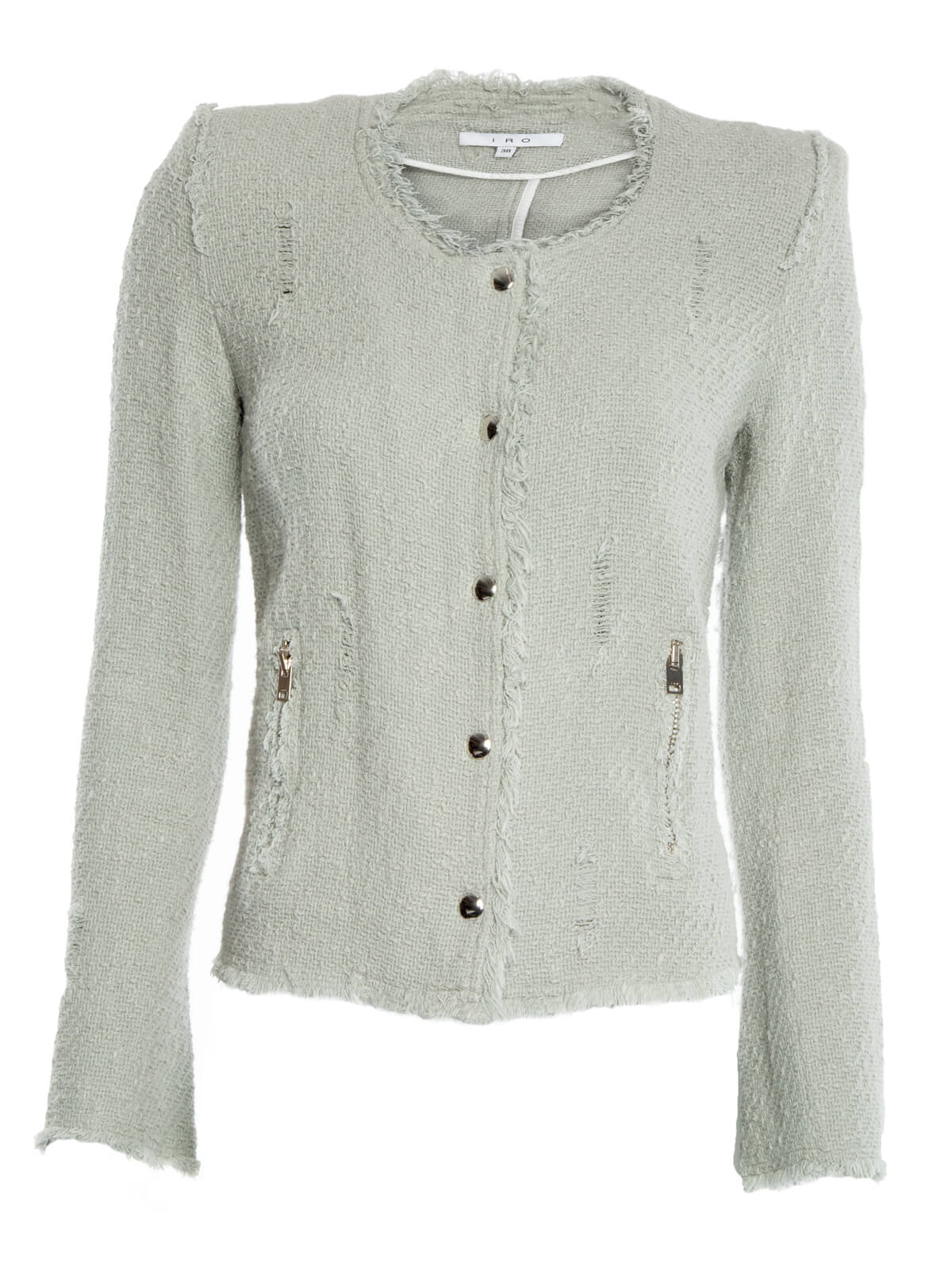 Iro Agnette Tweed Jacket Grey Cotton