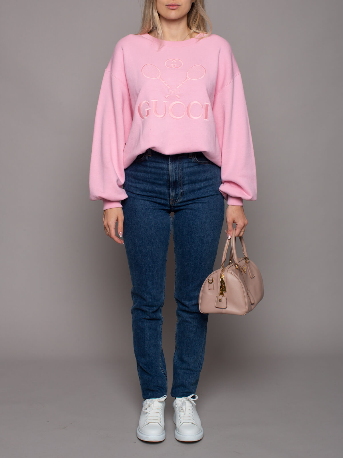 Gucci Women's Tennis Sweatshirt, Size 6 UK, Pink Cotton