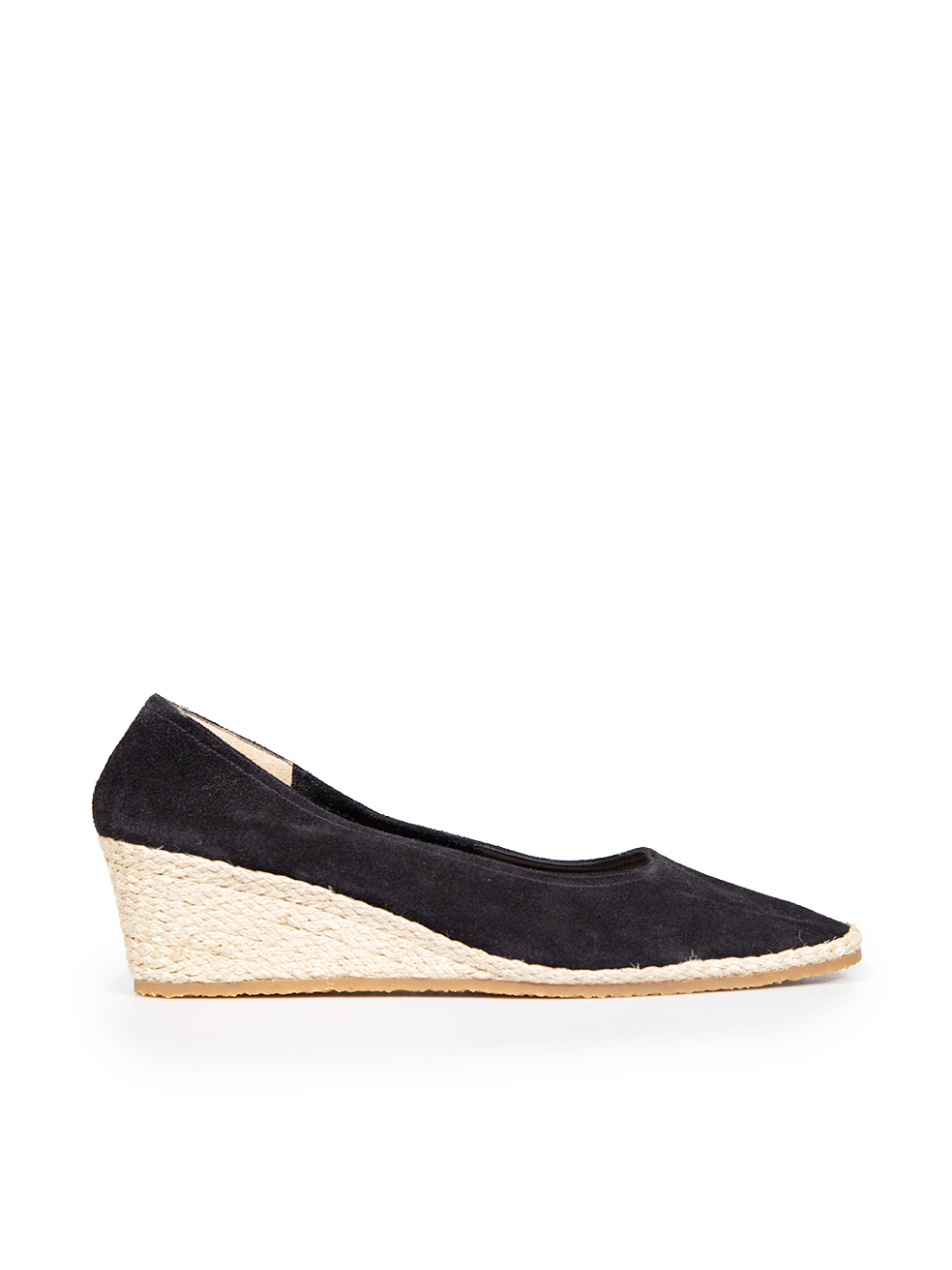 Salvatore Ferragamo Black Suede Espadrilles Wedges | CSD