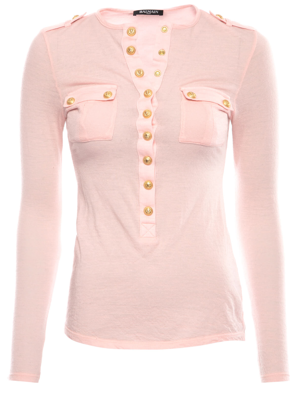 Balmain Women's Button Up Top, Size 8 UK, Pink