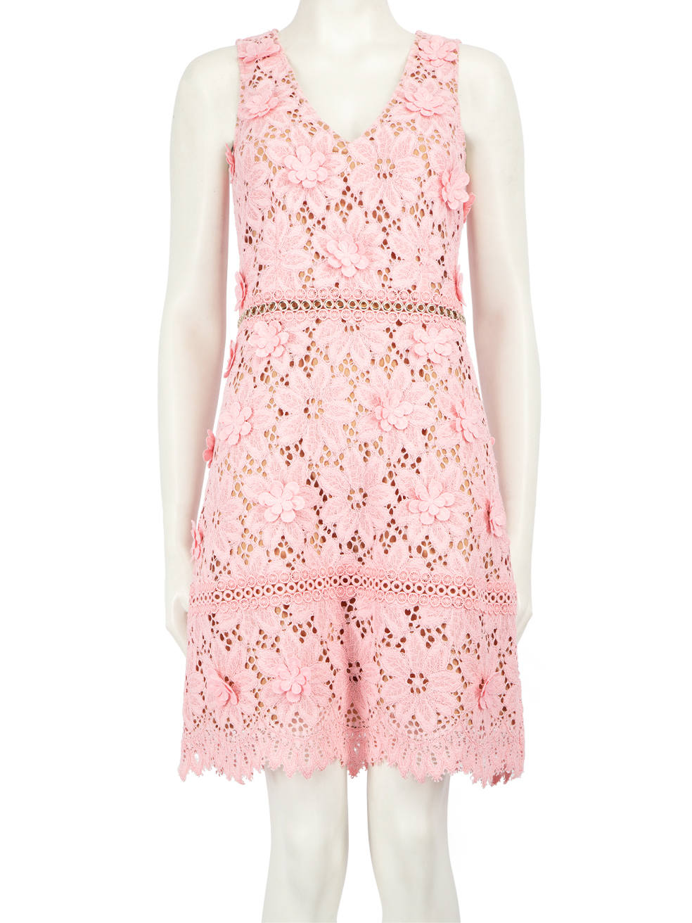 Michael Kors Pink Flower Dress Outlet (Shop Michael Michael Kors Floral  Medallion Lace Dress In Shell Pink)