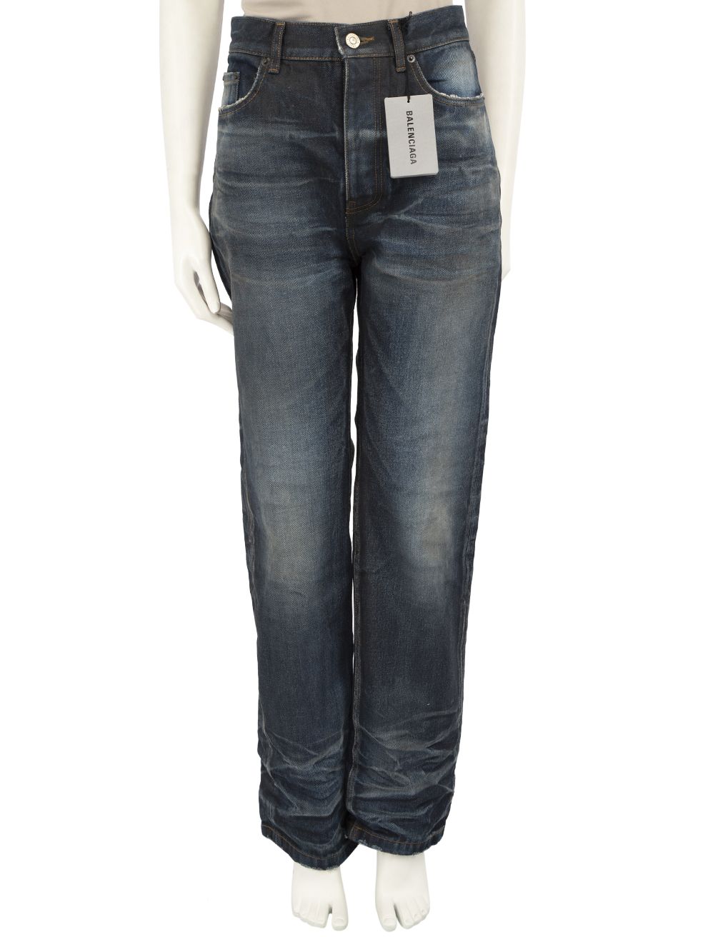 Balenciaga Blue Denim Faded Effect Jeans | CSD