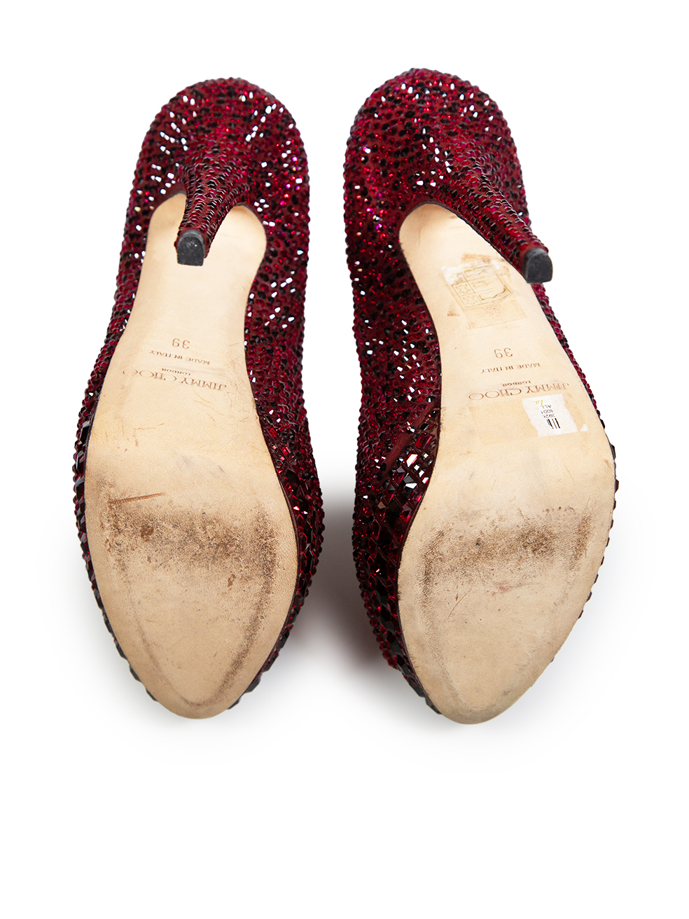 burgundy embellished heels