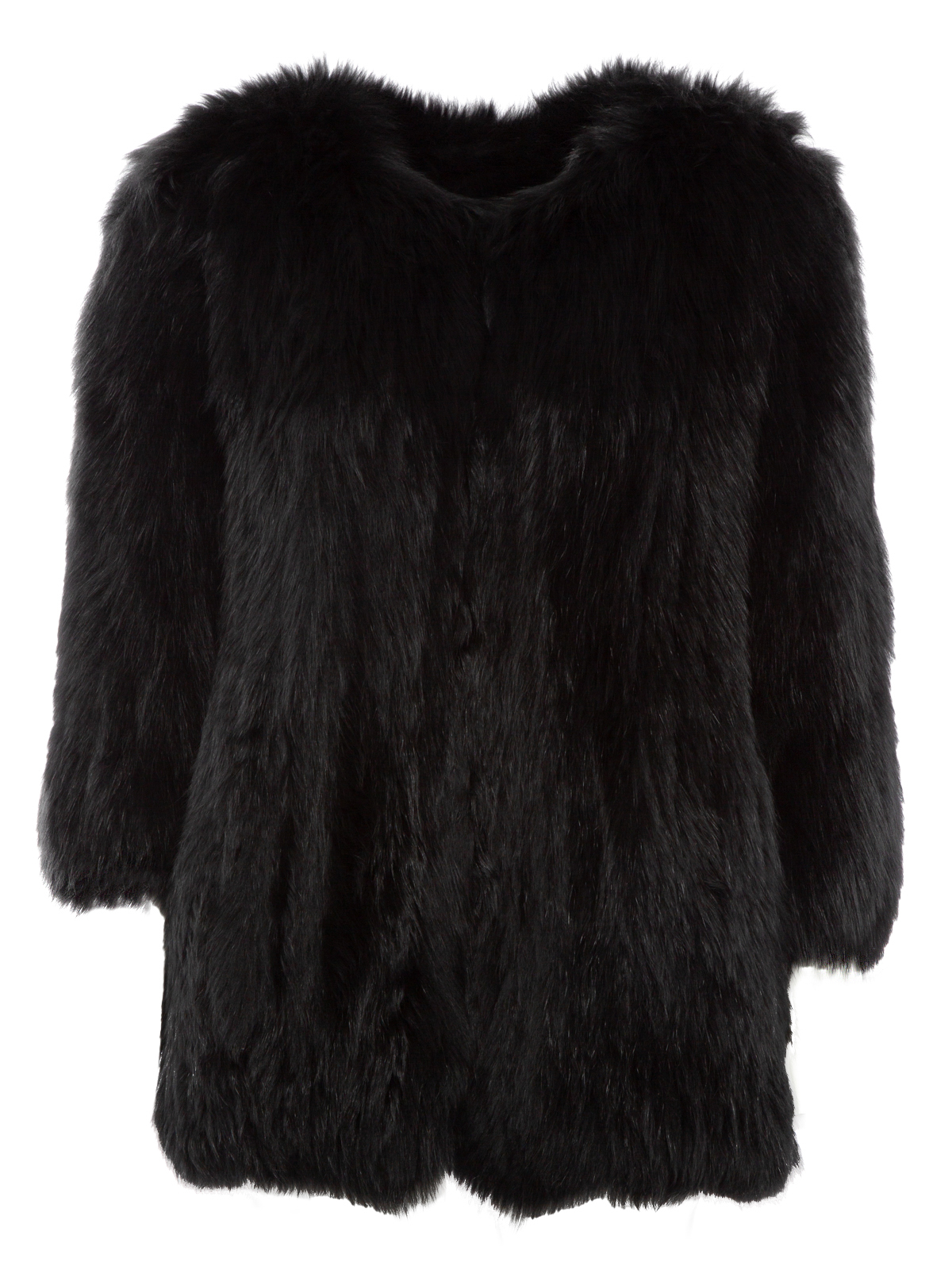 Theory Black Fox Fur Jacket, Size M