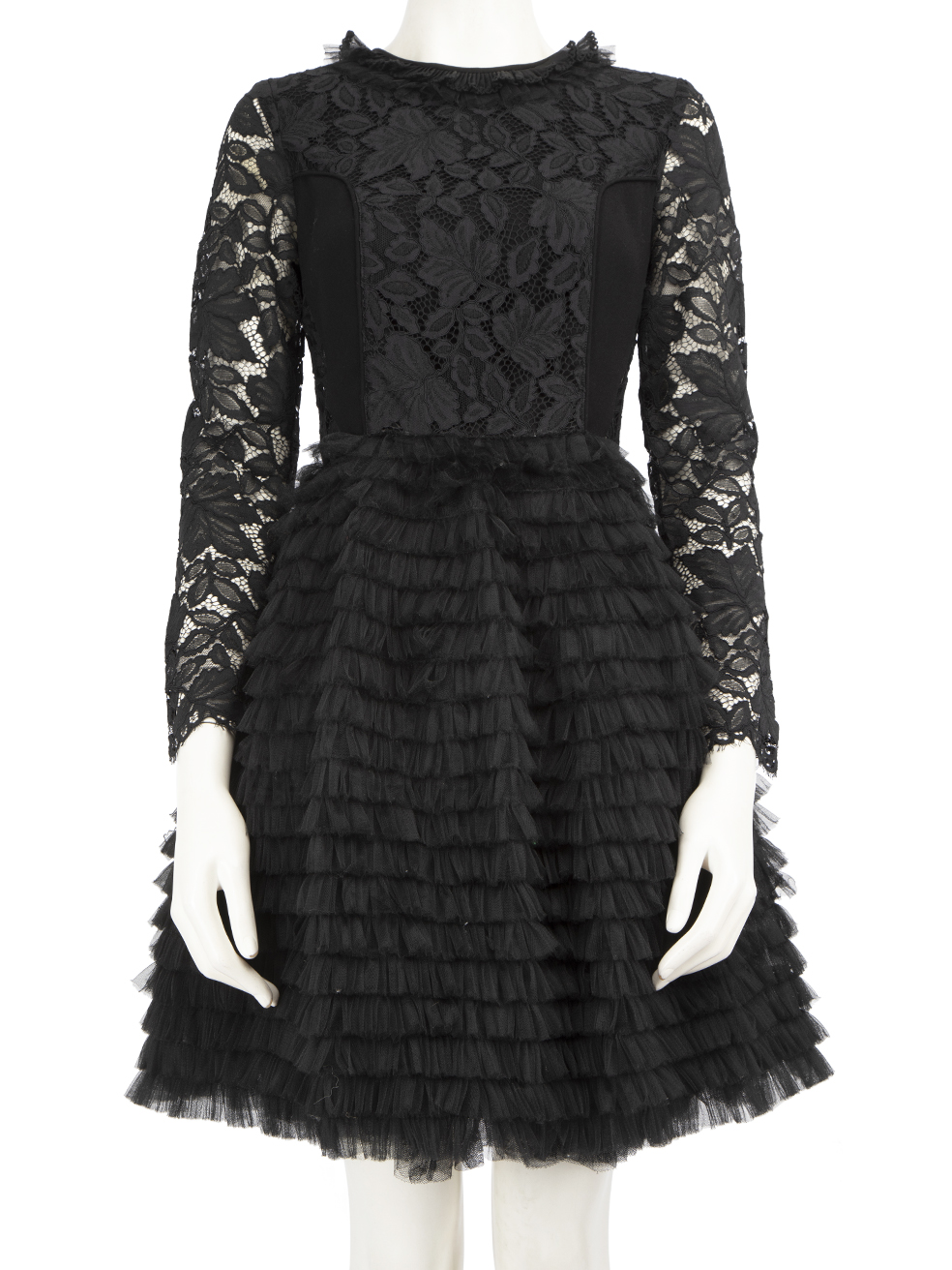 Used Marc Jacobs Black Lace Long Sleeves Frill Dress | CSD