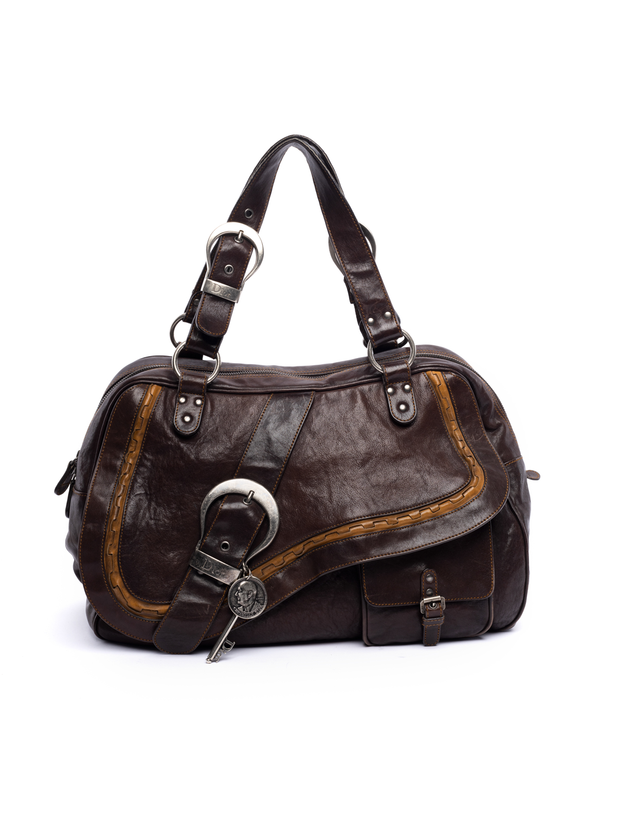 Dior Brown Leather Gaucho Saddle Bag