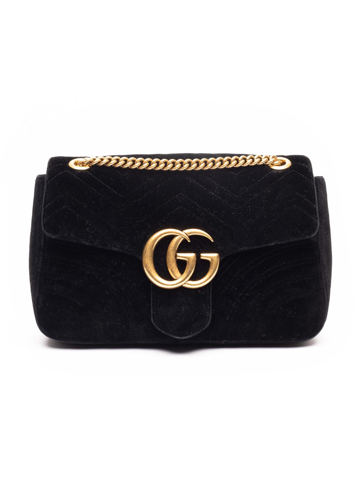 Gucci Black Velvet Marmont Flap Bag
