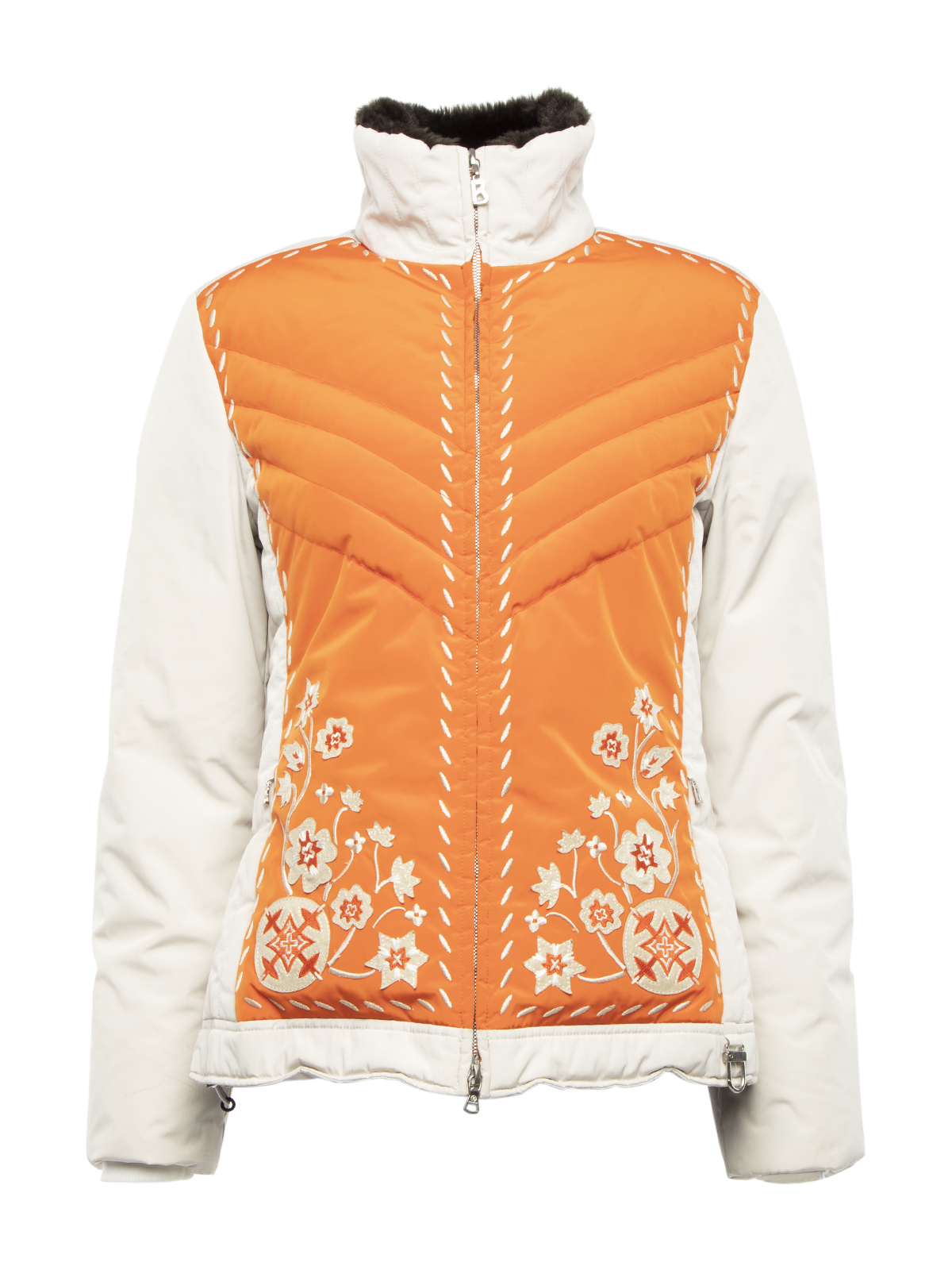 Bogner Orange Embroidered Puffer Jacket