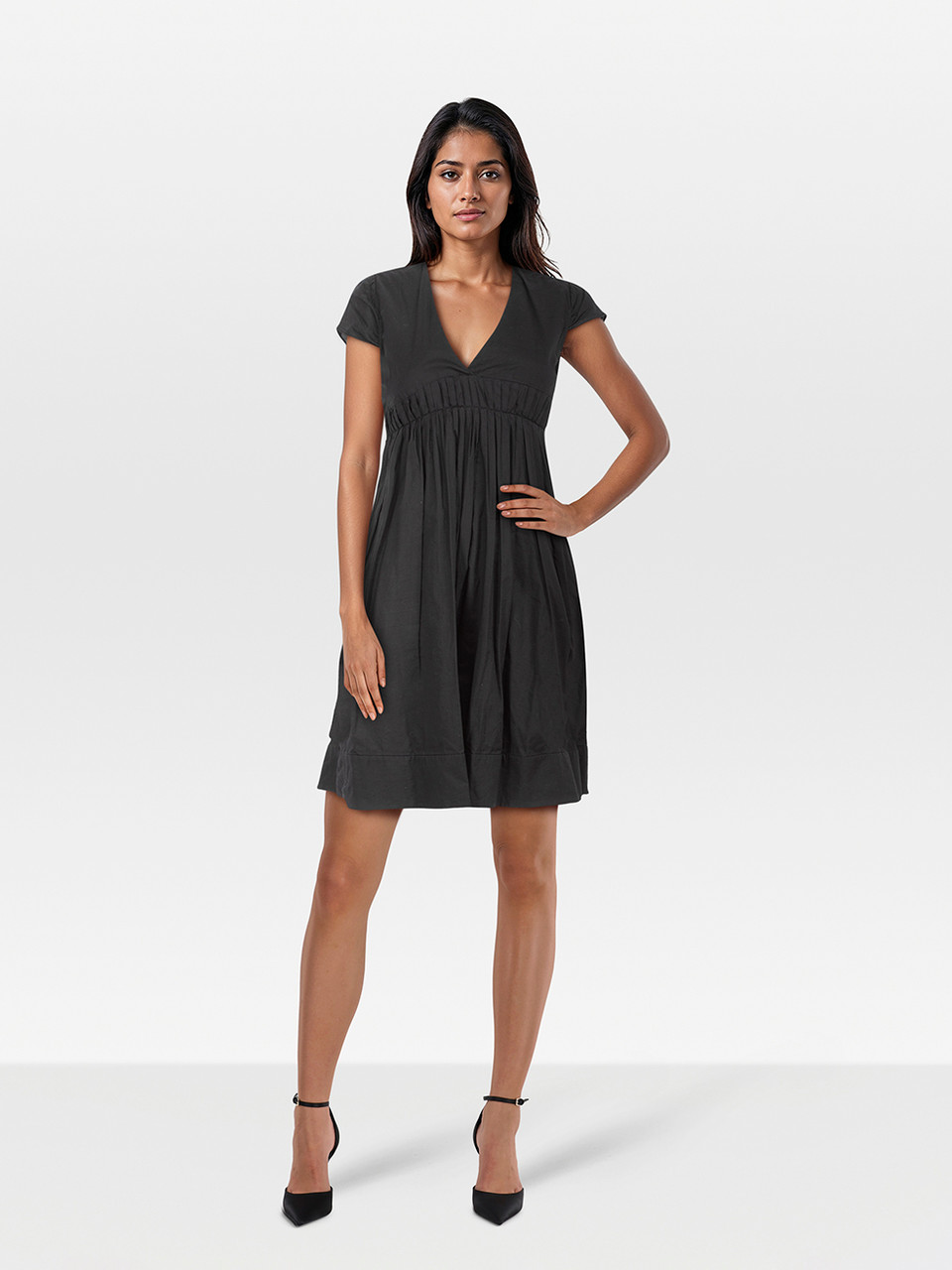 maje black pleated dress Pleated knit midi dress Black / Gray For Women