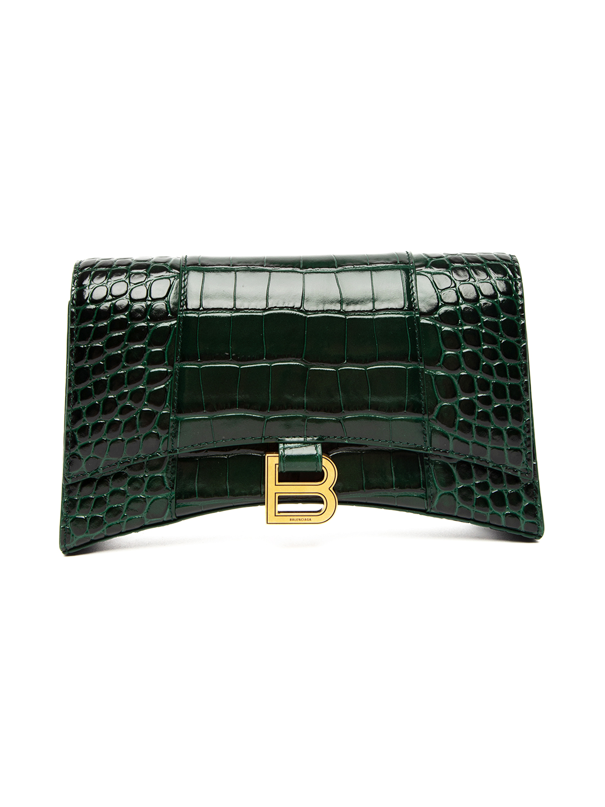 Balenciaga Emerald Green Hourglass Crocodile Effect Bag