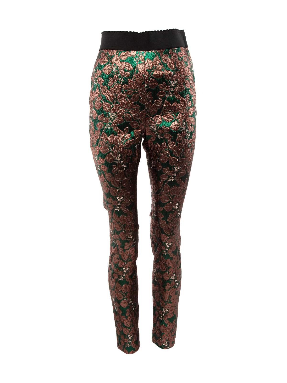 Dolce & Gabbana Metallic Thread Floral Trousers