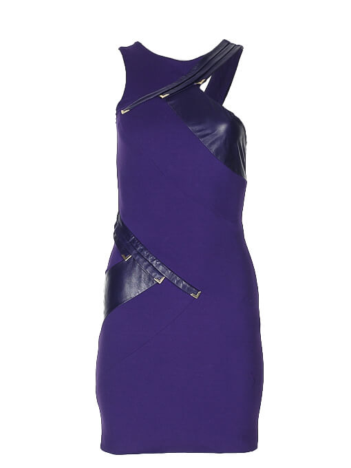 Women Versace Asymmetric Short Dress -  Purple Size S IT 38 US 2
