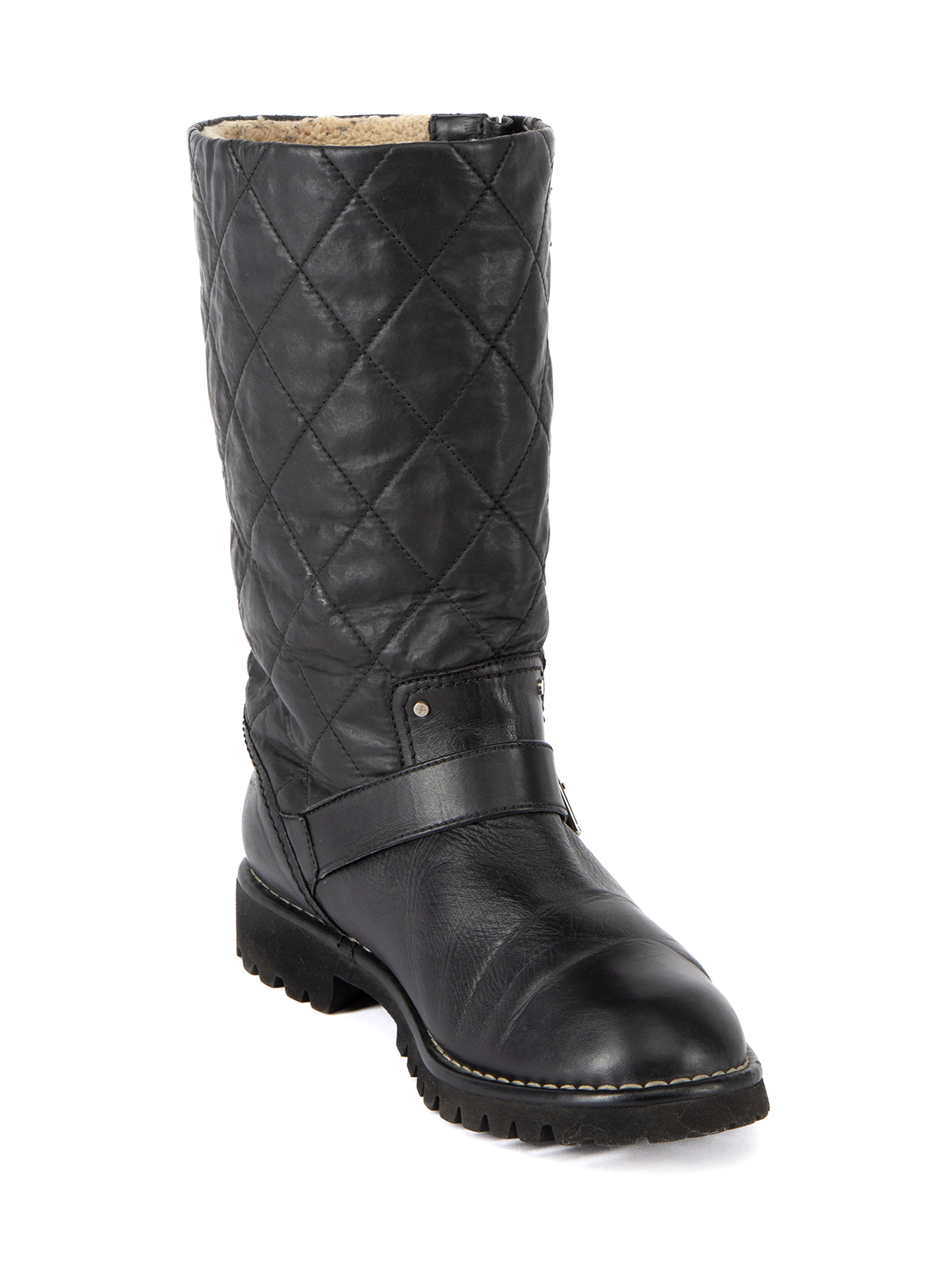 Chanel Quilted Black Boots