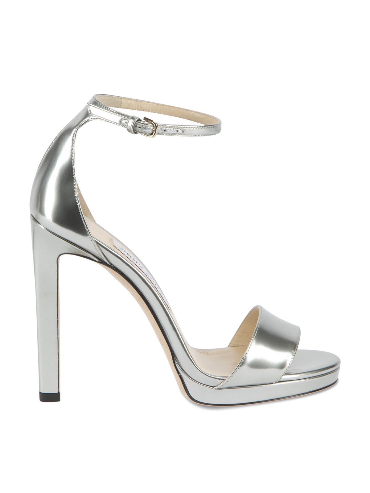 Jimmy Choo Misty 120 Silver Platform Heeled Sandals