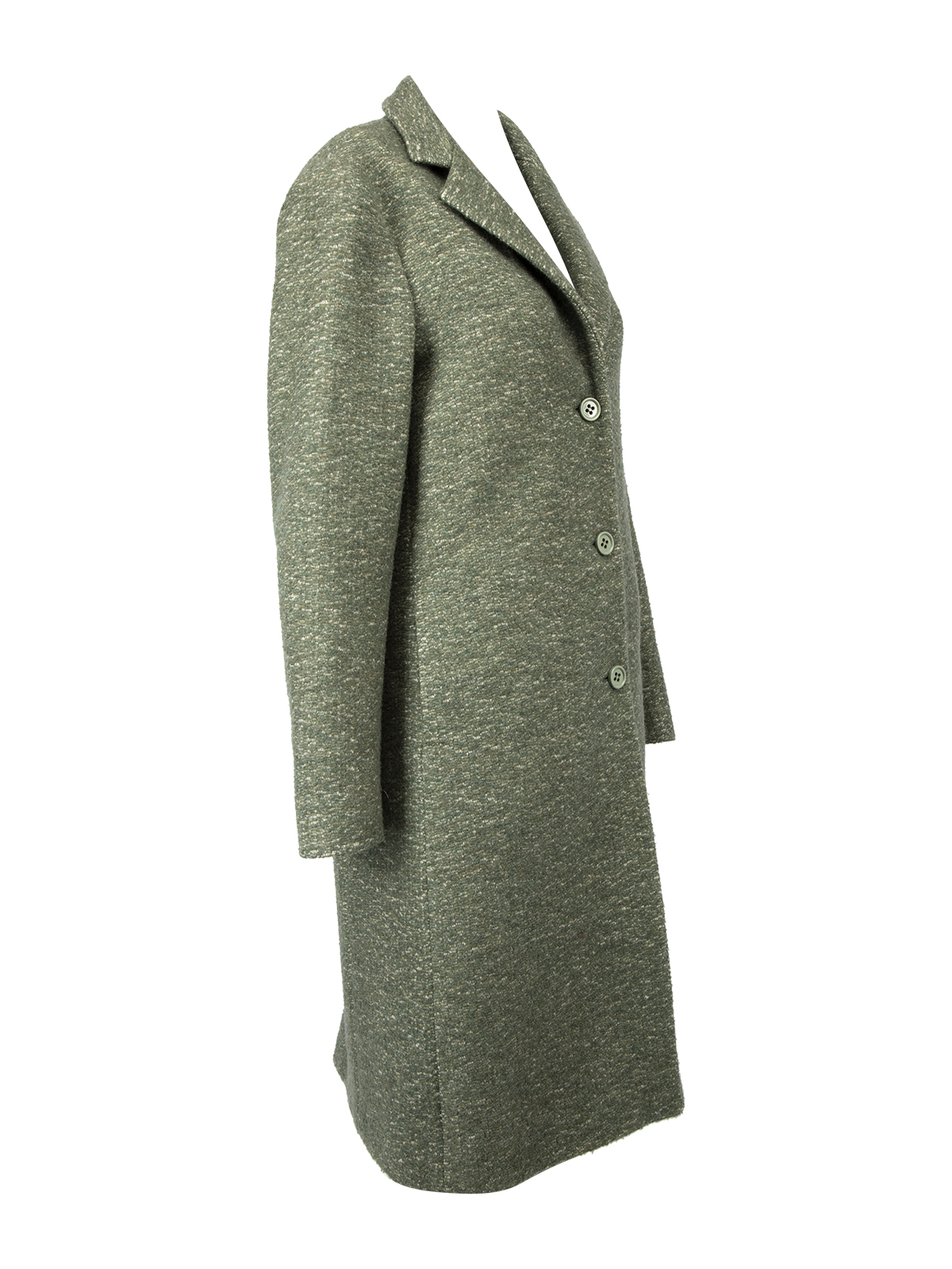 Pre-owned Calvin Klein Green Wool Textured Coat| CSD
