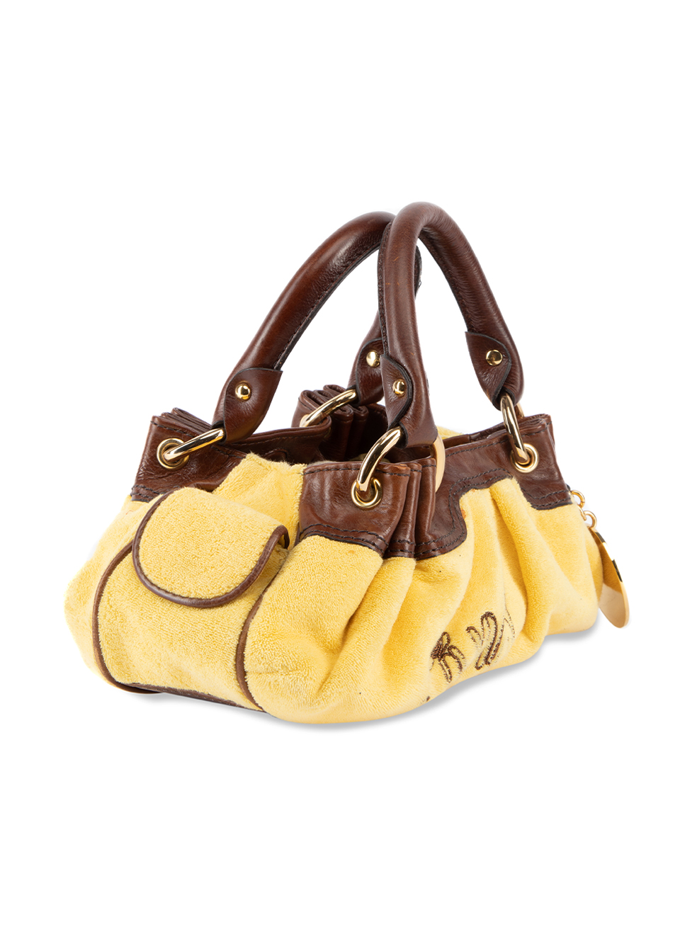 Juicy Couture Brown Quilted Velvet Handbag
