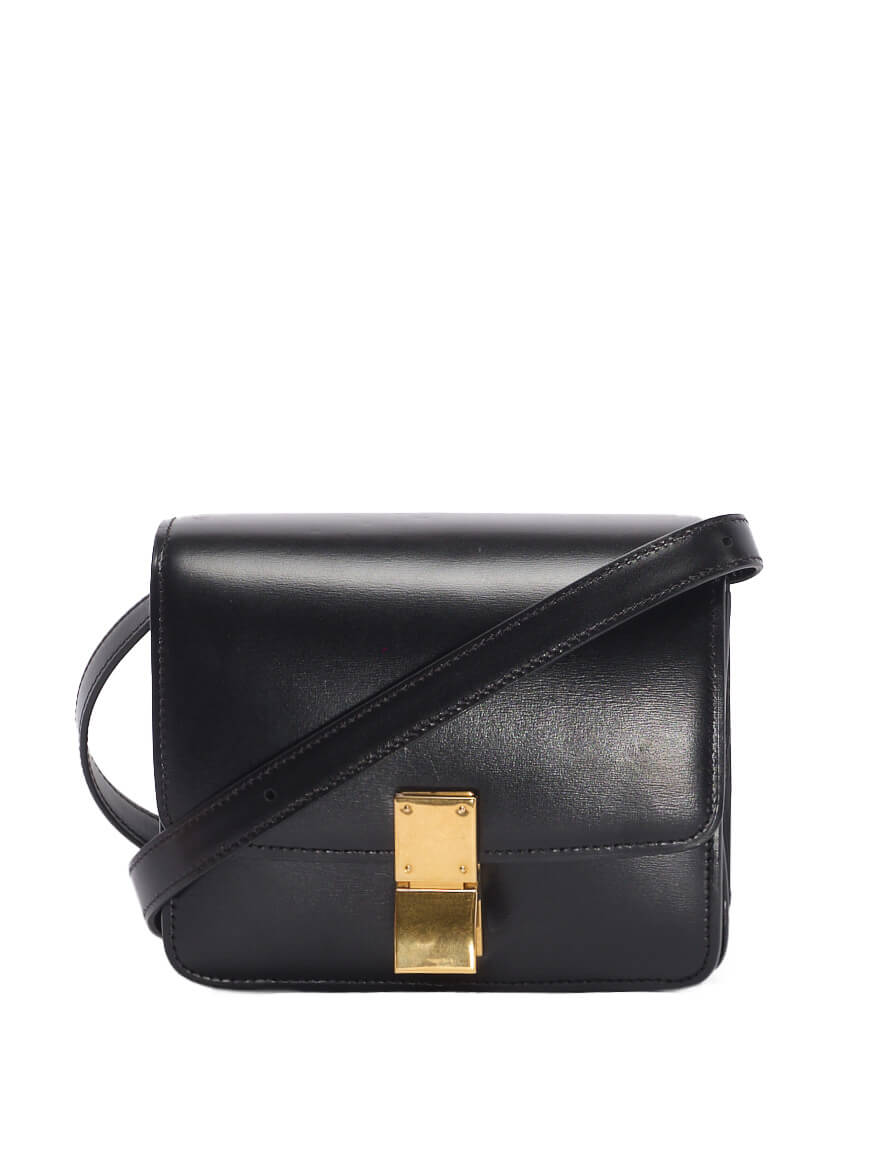 Women Celine Mini Classic Box Bag - Black