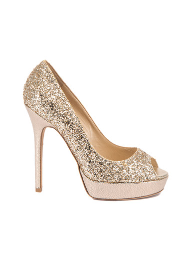 Gold glitter hot sale closed toe heels