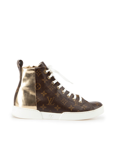 Louis Vuitton Brown Monogram Canvas And Suede Sneakers Size 43.5